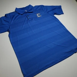 Creighton Bluejays Blue Striped Golf Polo Shirt Rivalry Threads 91 Mens Large - Picture 1 of 12