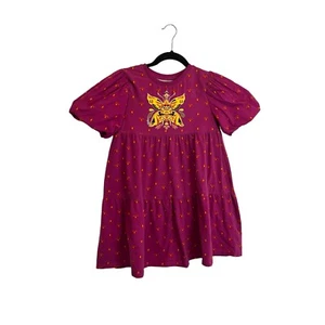 Disney Encanto Puff Short Sleeve Pink Graphic Tiered Dress Girls Youth Size L 10 - Picture 1 of 10