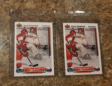 (2) Nicolai Khabibulin 1991-92 Upper Deck Rookie card RC Czech Lightning Bulin