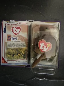 Steg der Stegosaurus McDonalds TY Dinosaurier Trio Teenie Beanie Baby 1994 selten NEU - Bild 1 von 2