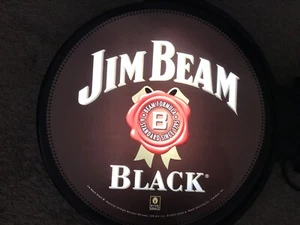 JIM BEAM BLACK LED BAR SIGN MAN CAVE GARAGE DECOR LIGHTED ROTATING MOTOR BOURBON - Picture 1 of 7