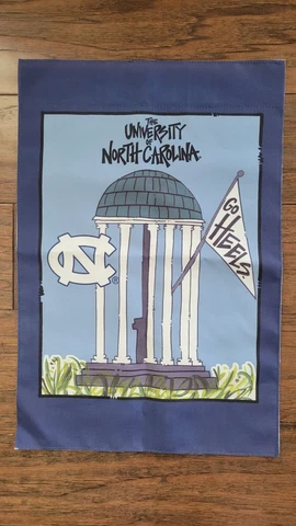UNC Tarheels Two Sided Garden Flag Old Well blue and white 12x18 Go Heels Fan Cover