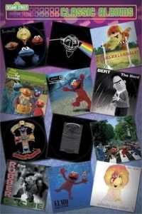 SESAME STREET ~ PORTADAS DE ÁLBUMES CLÁSICOS 24x36 PÓSTER Bert Ernie Elmo Muppets - Imagen 1 de 1