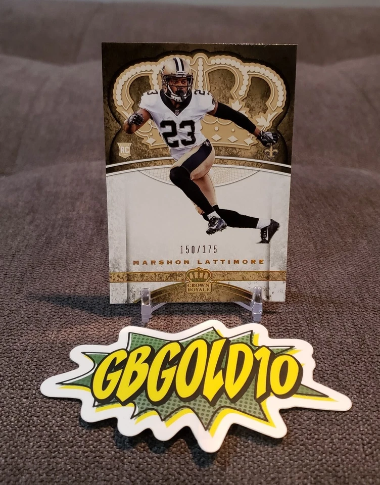 2017 Preferred Crown Royale Rookies Holo Gold /175 Marshon Lattimore Rookie RC - Image 1 of 3