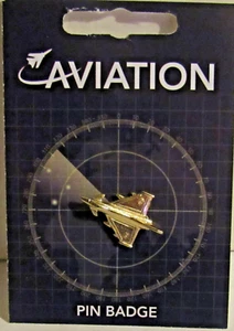 #PB16) PIN BADGE GOLD PLATED PEWTER EURO FIGHTER TYPHOON ROYAL AIRFORCE AIRCRAFT - Picture 1 of 1