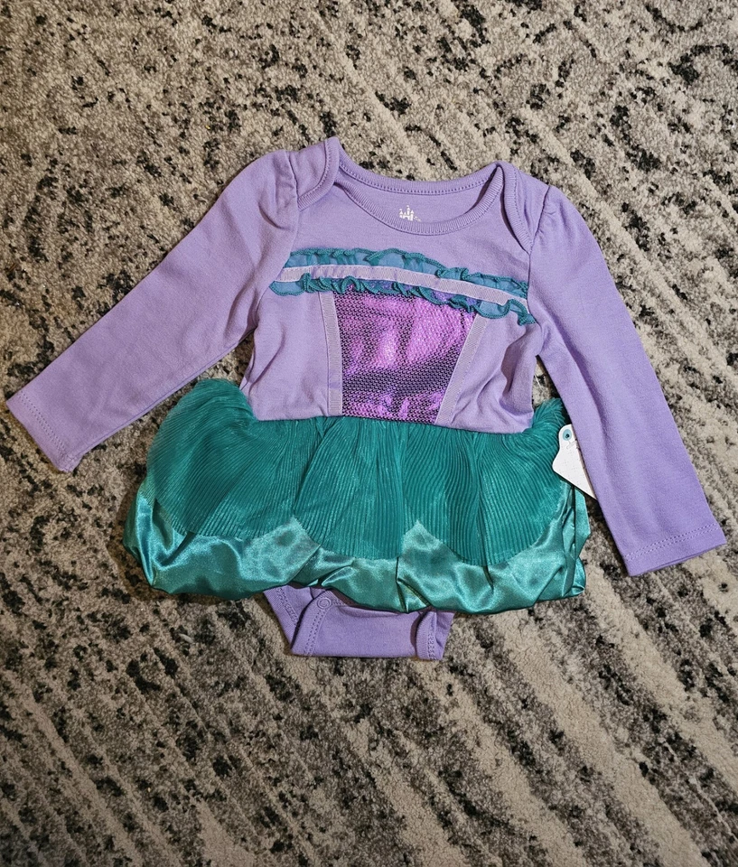 NUEVO Disney Store Bebé Ariel Sirenita Disfraz Vestido Body 6/12 Meses Foto 1 de 1