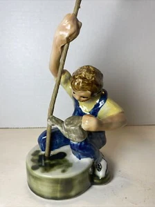 VERY RARE Louisville Stoneware Gardener Boy Man Single Stem Flower Holder - Picture 1 of 12