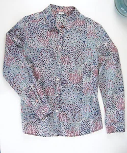 Boden Womens Sz 6 US Long Sleeve Button Front Blouse Shirt Floral Dot Excellent - Picture 1 of 11