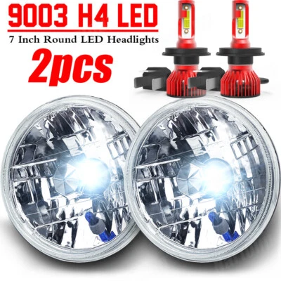 Par de faros LED redondos de 7 pulgadas aptos para semirremolque Kenworth T2000 haz alto bajo Foto 1 de 4