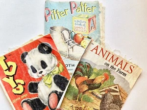 1950s Vintage Samuel Lowe Co. Children’s Cloth Baby Books, Set of 3 - Picture 1 of 12