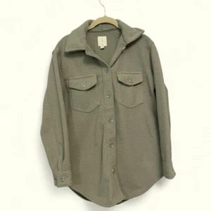 Joie Button Down Wooley Damen Shacket, Taschen, hellgrün, Small, oversized - Bild 1 von 7