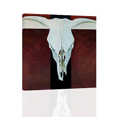 Calavera de vaca con rojo - Georgia O'Keefe - ARTE DE PARED EN LIENZO O IMPRESO Foto 1 de 2