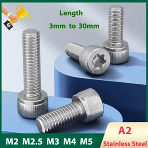 Tornillo de cabeza de tapa TORX acero inoxidable A2 tornillos de máquina M2 M2,5 M3 M4 M5 métrico - Imagen 1 de 7