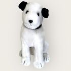 1992 Dakin RCA Nipper Plush Puppy Dog 12”x7” White Gray Stuffed Realistic Eyes