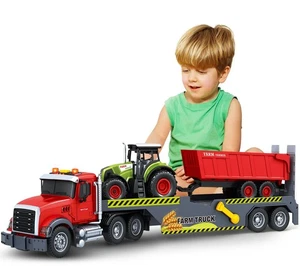 Juguetes para niños pequeños para niños de 3 4 5 6 7 años, juguete de camión semiplano de 21" con... - Imagen 1 de 7