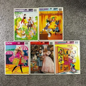 Vintage Disney Frame Tray Puzzle - Lot Of 5 Complete - Picture 1 of 7