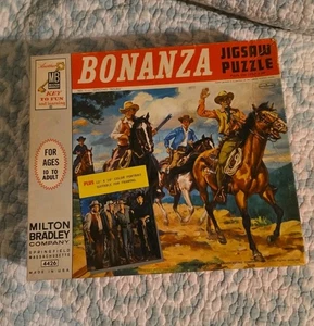 1964 vintage "Bonanza" jigsaw puzzle made by the Milton Bradley Company.  - Picture 1 of 1