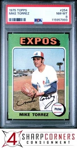 1975 TOPPS #254 MIKE TORREZ EXPOS PSA 8 - Picture 1 of 3