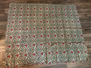 Vtg Borneo Ikat Pattern Fringed Fabric Tablecloth Sz 52” X 46” So Beautiful - Picture 1 of 5