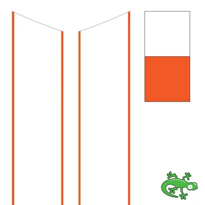 Белые ламинированные полоски на капот с цветной каймой на заказ для Mini Cooper 2001-2006 - Изображение 1 из 4