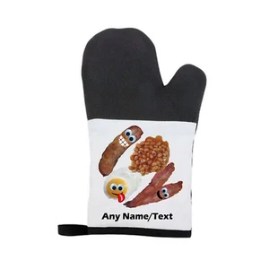 Personalisierte lustige Gesichter Braten Gummi/Leinwand Material Ofenhandschuh/Handschuh Weihnachten - Bild 1 von 3