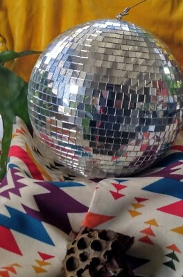 Medium Sized Disco Glass Tile Mirror Ball Spinning Motor For Ceiling  - Image 1 of 4