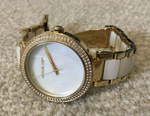 orologio donna michael kors mk6400 parker oro bianco quadrante madreperla cristallo