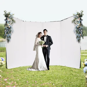 Modern Backdrop Stand Photography Stand w/ Rectangular White Cloth Kit 4*2.4m - Picture 1 of 22