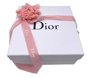 Authentic Christian Dior Gift Empty Box With Pink Ribbon 8.75” X 8.75” X 4” - Picture 1 of 4