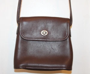 COACH Tango Brown Leather Bag Nickel Hardware Crossbody Bag Vintage 1990s #9049 - Picture 1 of 13
