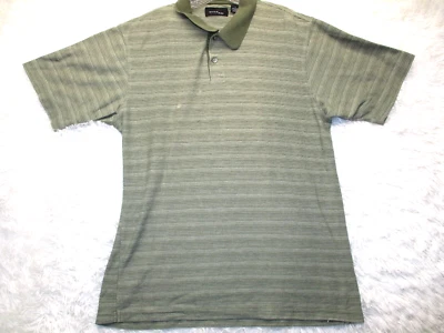 Polo Bill Blass Studio Para Hombre Talla L Grande Verde Rayas Manga Corta Polo Foto 1 de 4
