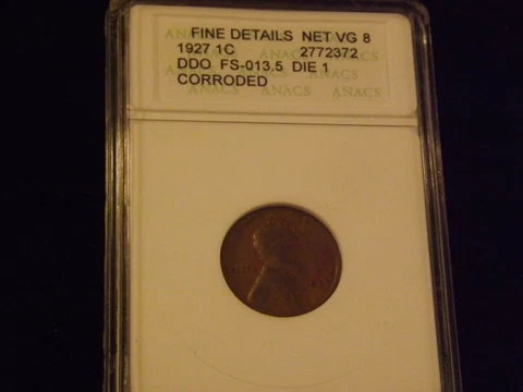 1927      Penny       DDO                    ANACS   VG Cover