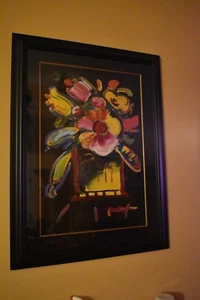 PETER MAX | Abstract Flowers | 24" x 36" | Original acrylic on paper - Picture 1 of 4