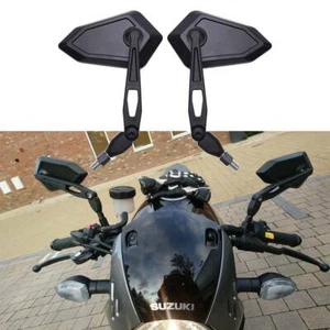 Black Motorcycle Rearview Side Mirrors For Suzuki DRZ400SM DRZ400 DR350 SV650X - Picture 1 of 12