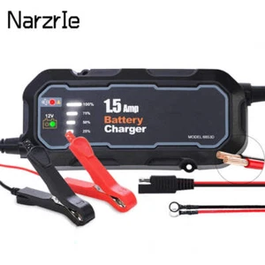 12V Motorcycle Battery Charger 1500mA Waterproof Automatic Battery Charging Tool - Picture 1 of 7