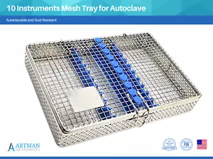 10 Instrumente Mesh Tray für Autoklav 8”X5.50”X1.50” ARTMAN - Bild 1 von 7