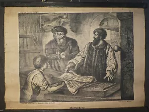 ANTIK SCHULKARTE GESCHICHTE GUTENBERG MAINZ GUTTENBERG MEINHOLD DRESDEN MENZEL - Bild 1 von 12