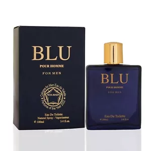 Free Shipping PERFUME For Men BLUE 100ml 3.4fl.oz Long Lasting Fragrance Cologne - Picture 1 of 4