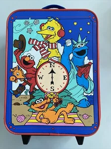 Vintage Sesame Street Rolling Suitcase Child Luggage Henson F68 - Picture 1 of 10