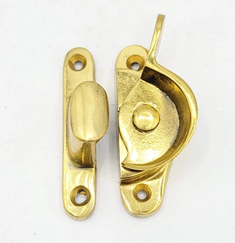 Vintage Brass Window Sash Lock with Catch Keeper  Salvage Reclaimed 74 Cover