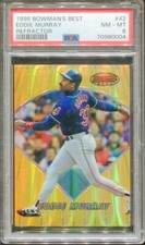 PSA 8 1996 Bowman's Best Refractor Eddie Murray #42 Cleveland Indians NM-MT A