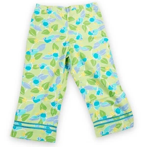 VTG Lilly Pulitzer Pants Girls 12 Green Blue Toucan Capri Lilly Feet Tropical - Picture 1 of 10