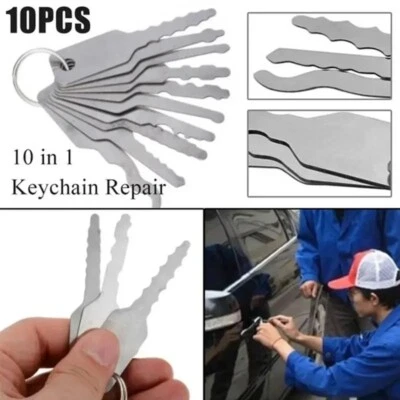 10Pcs Stainless Steel Master Key Skeleton Lock Shape Emergency Tool Replacement - Image 1 of 4