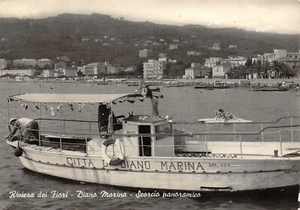 A3410) BARCA CITTA’ DI DIANO MARINA ANIMATA  VIAGGIATA IMPERIA - Picture 1 of 2
