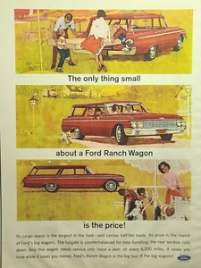 '62 Ford Ranch Wagon Family Work Cargo And Play Vintage Print Ad 1962 - Imagen 1 de 2