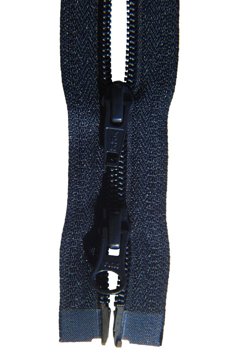 2 Cerniere Lampo N.5 Da 70cm - Zip Resistente Per Giacche E Cappotti In Poliestere - Blu Scuro - Foto 4