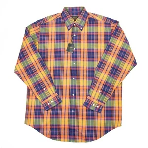 NWT Bobby Jones Mens L Multicolor Check Plaid Long Sleeve Button Front Shirt - Picture 1 of 8
