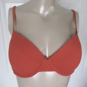 Victoria's Secret PINK Badeoberteil Gr. L Dark Ginger Crinkle Push Up/Boost Neu mit Etikett - Bild 1 von 6