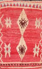 5x7 Vintage RED Geometric Moroccan Oriental Area Rug Hand-knotted Tribal Carpet