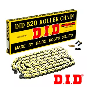 DID Gold & Black Motorcycle Chain 520 for HONDA CRF250R CRF450R Motocross Bike - Picture 1 of 2